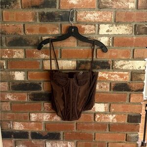 Urban Outfitters Brown Lace Corset Top